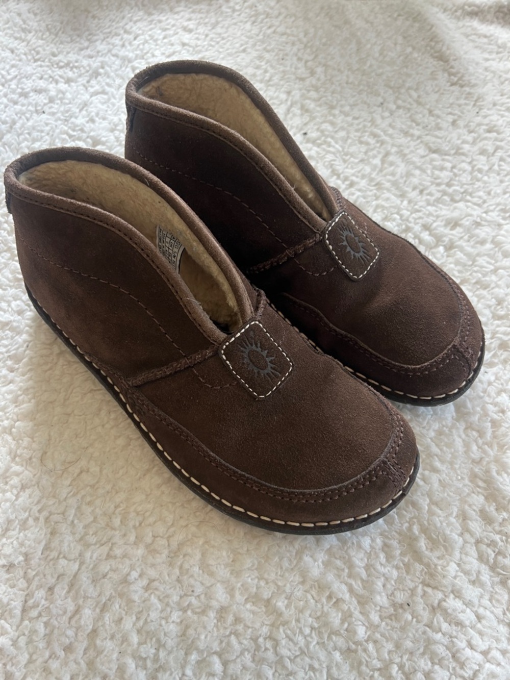 UGG Men's Brown Suede Shearling-Lined Slip-On Boots